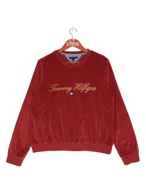 Other Designers Tommy Hilfiger - Tommy Hilfiger Velvet Sweatshirt Embroidery Logo