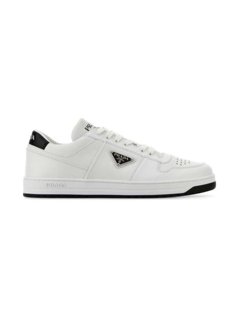 Prada White Leather Downtown Sneakers
