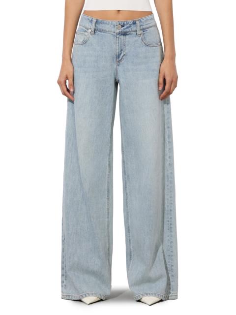Alice + Olivia Alice + Olivia Trish Low Rise Baggy Jeans in Rockstar Blue at Nordstrom