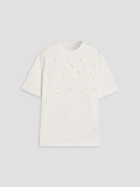 Jil Sander Faux pearl-embellished cotton-jersey T-shirt