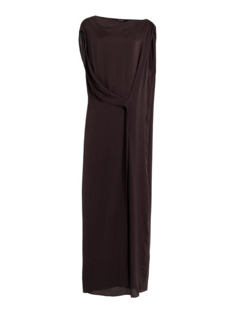 Ardea Draped Rayon-Jersey Maxi Dress brown