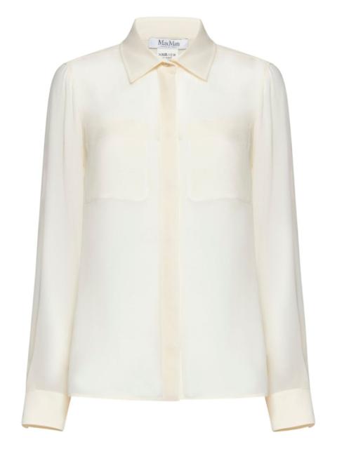 Max Mara embroidered-pocket silk shirt