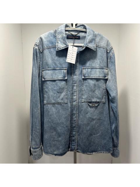 Louis Vuitton Louis Vuitton Blue Washed Distressed Denim Jacket
