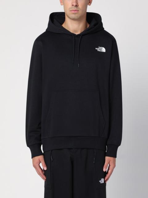 Black cotton blend hoodie