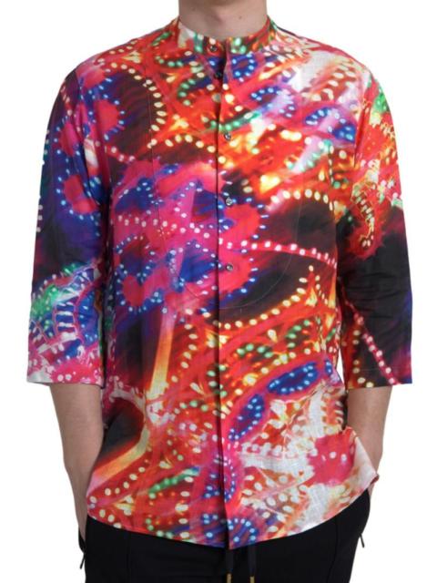 Dolce & Gabbana Multicolor Luminarie Print Linen Shirt