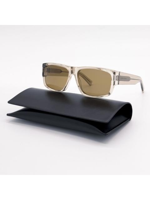 SAINT LAURENT NEW SAINT LAURENT SUNGLASSES SL689 005 MEN SQUARE BEIGE/BROW