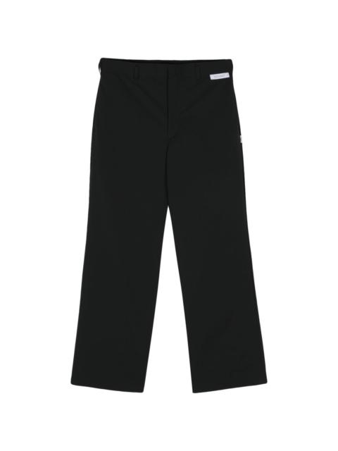 gabardine straight trousers