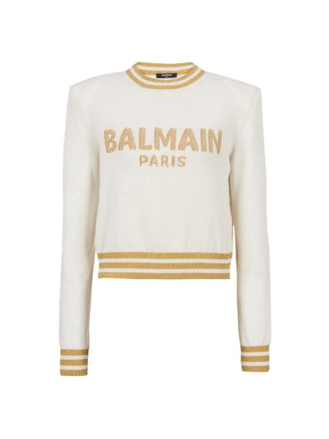Balmain Balmain Logo Embossed Cropped Pullover