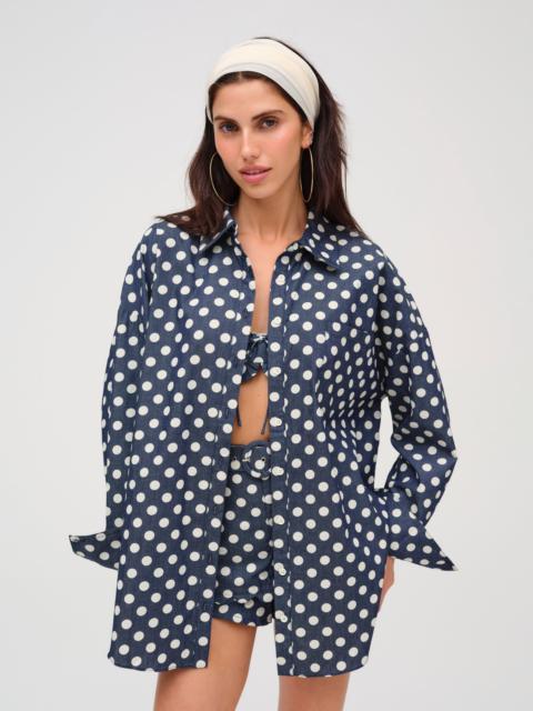For Love & Lemons Dolly Dot Button-Down Top