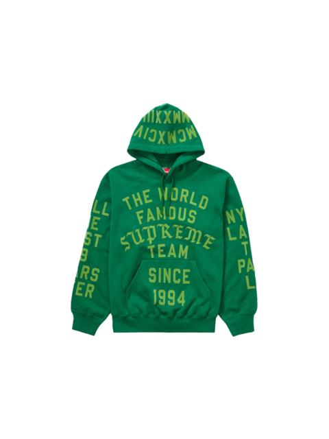 Supreme Supreme Team Flocked Hooded Sweatshirt Green