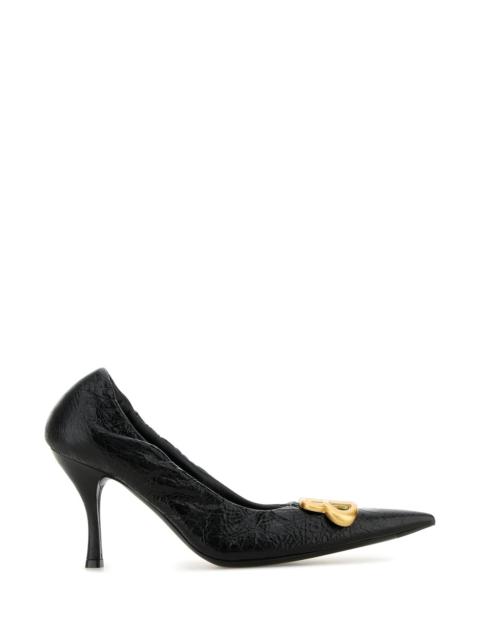 BALENCIAGA Black leather Monaco pumps
