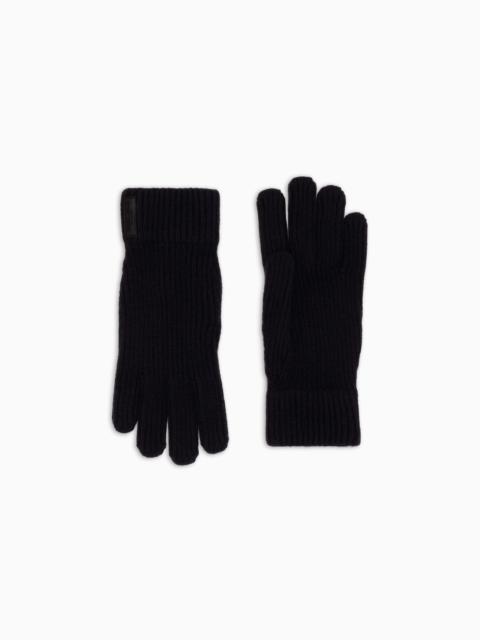 GIORGIO ARMANI Gloves in pure cashmere knit