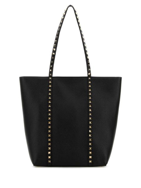 Valentino Valentino Garavani Women Black Leather Rockstud Shopping Bag