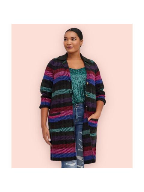 Torrid Coatagen Multicolor Long Cardigan Sweater size womens 00 Plus XL 12 14 1X