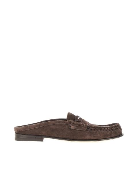 FENDI Fendi Fendi Scrunch Suede Leather Sabot Brown