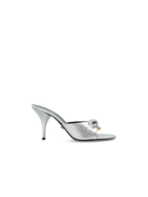 VERSACE VERSACE Women's Silver Heeled Mules New And Authentic (Women