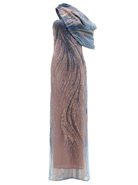 SILVIA TCHERASSI Rayo De Luna Sequin Gown