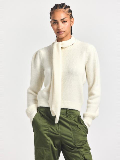 DEREK LAM 10 CROSBY LEILANI PLUSH KNIT TIE NECK SWEATER
