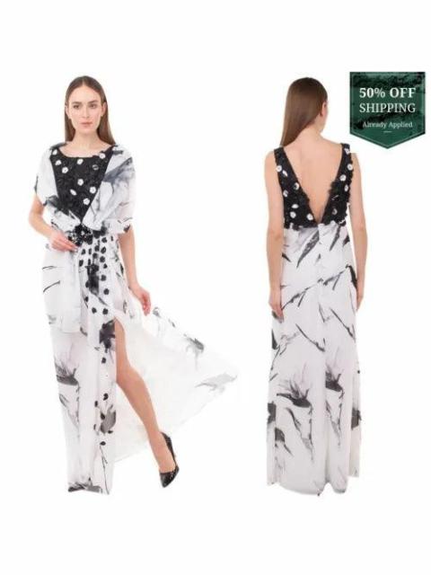 Antonio D'Errico - Antonio D'Errico Crepe Maxi Dress Size 42 / S Embroidered By Hand