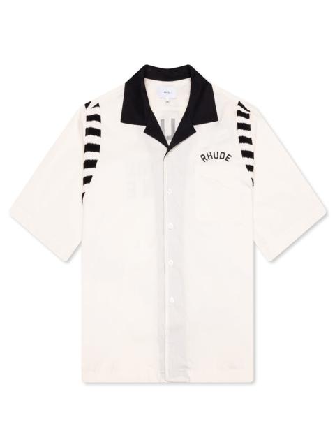 Rhude CHAMONIX ALPINE SHIRT - WHITE/BLACK