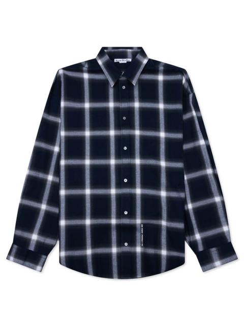 Acne Studios CHECK BUTTON-UP SHIRT - NAVY/MULTI