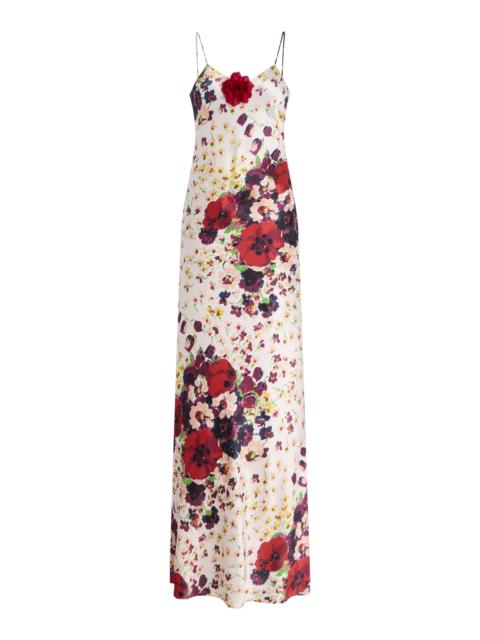 RODARTE Exclusive Riviera Lace-Detailed Floral Silk Dress floral