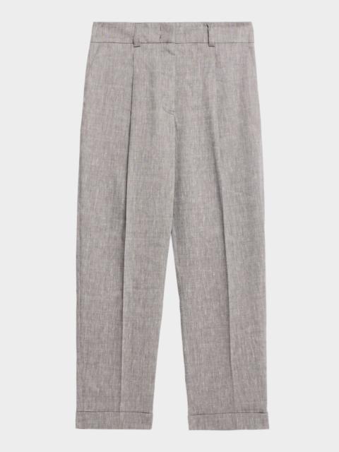 PESERICO Linen and Wool Flannel Trousers