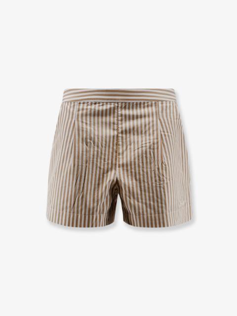 Other Designers Mc2 Saint Barth Amani Cotton Bermuda Shorts With Striped Pattern