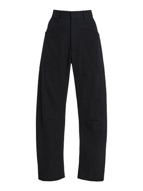 NILI LOTAN Shon Wool Barrel-Leg Pants black