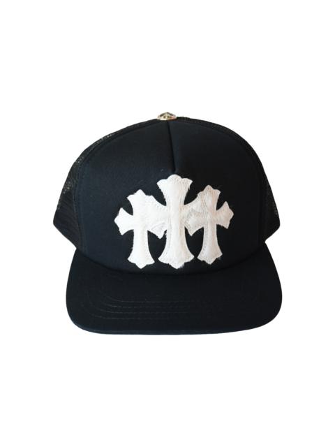 Chrome Hearts Chrome Hearts Pony Hair Cemetery Cross Patch Trucker Hat Black