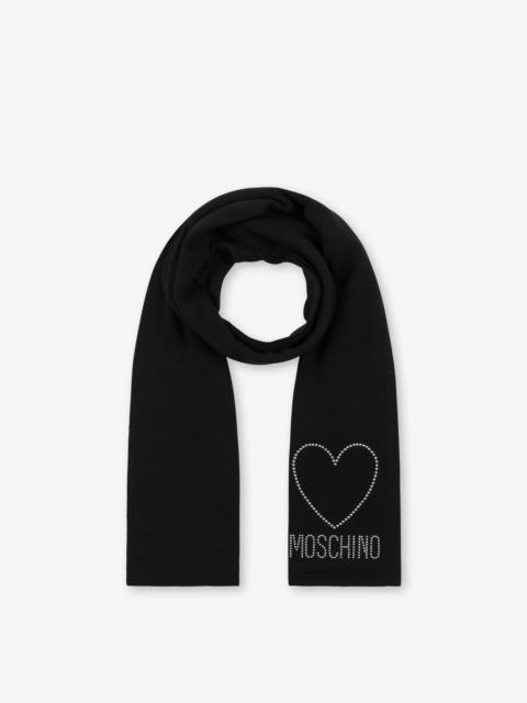 Moschino DECORATED WOOL SCARF