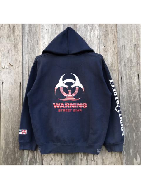 Other Designers Vintage - Vintage Warning Street Gear Spell Out Hoodie Big Logo
