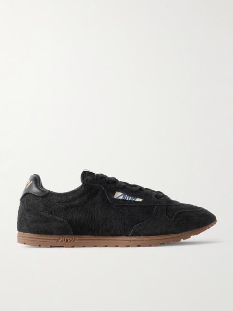 AUTRY Windspin Leather-trimmed Perforated Brushed Suede Sneakers