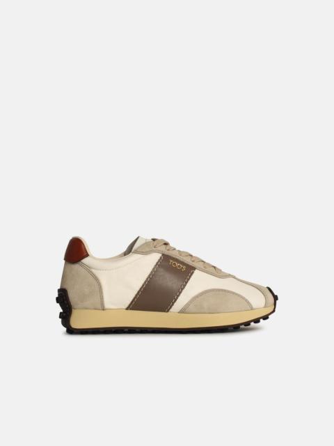 Tod's 'T VINTAGE' BEIGE LEATHER BLEND SNEAKERS