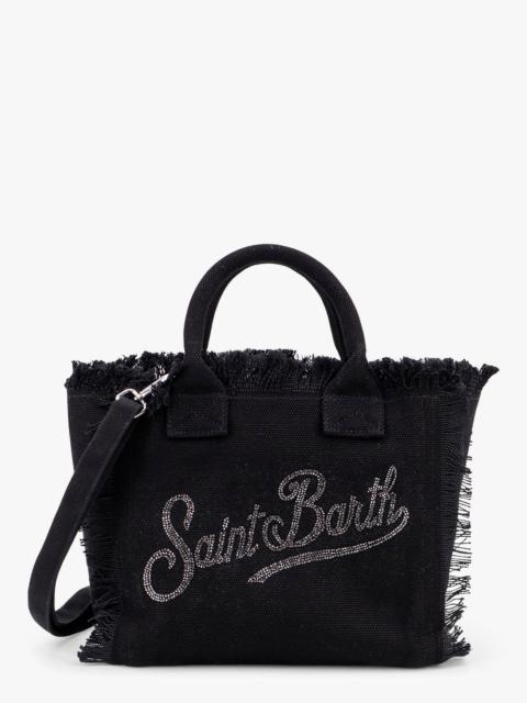 MC2 SAINT BARTH - Mc2 Saint Barth Colette Cotton Handbag With Logo Rhinestones Embroidery