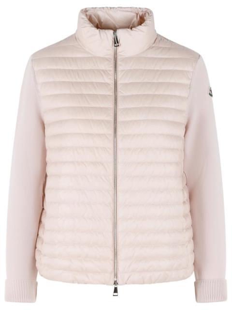 Moncler Moncler Padded Virgin Wool Cardigan With Pink Zip Women