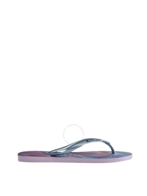 Other Designers Havaianas Slim Iridescent Flip-Flops in Lilac