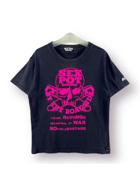 Other Designers Japanese Brand - 💀 PUNK 💀SEX POT REVENGE FADED BLACK TEE - M
