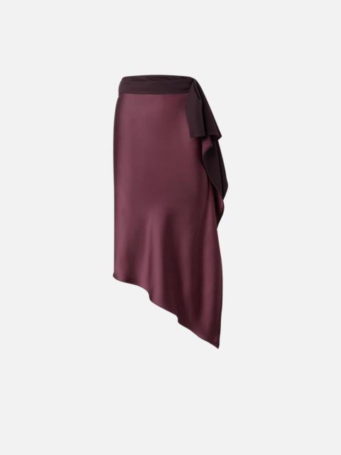 PINKO ASYMMETRIC PENCIL SKIRT IN SATIN