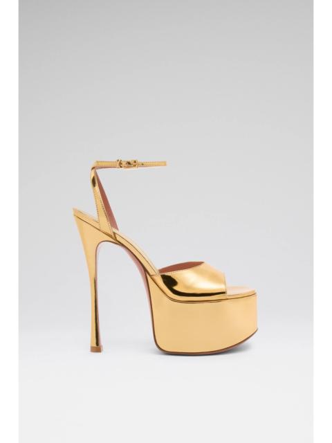 Amina Muaddi AYA SANDAL 155 GOLD MIRROR AND GOLD BUCKLE