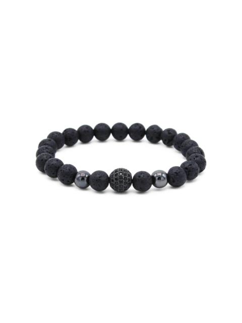 Other Designers Bracelet - Black Rhodium Globe Pavé & Lava Stone