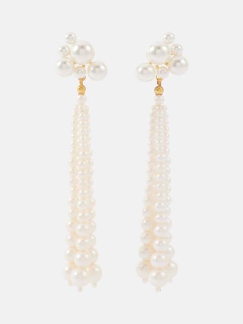 Jennifer Behr Charlena gold-plated drop earrings with pearls