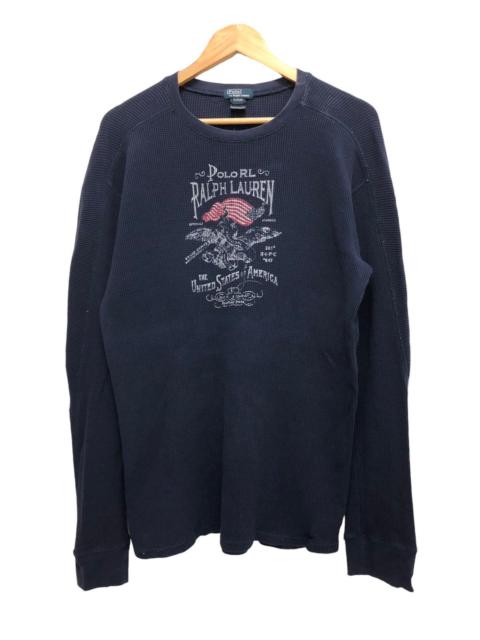 Other Designers Polo Ralph Lauren - POLO RL PATRIOT PROUD OF 🇺🇸 THERMAL COTTON LONGSLEEVE TEE