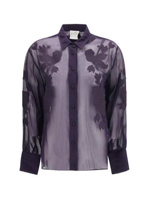 forte_forte Forte_Forte Women Organza Shirt With Floral Embroidery