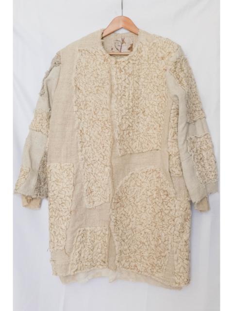 By Walid heavy linen patchwork coat