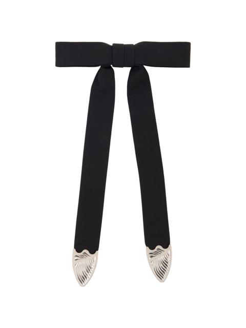 TOGA PULLA Black Ribbon Metal Tie