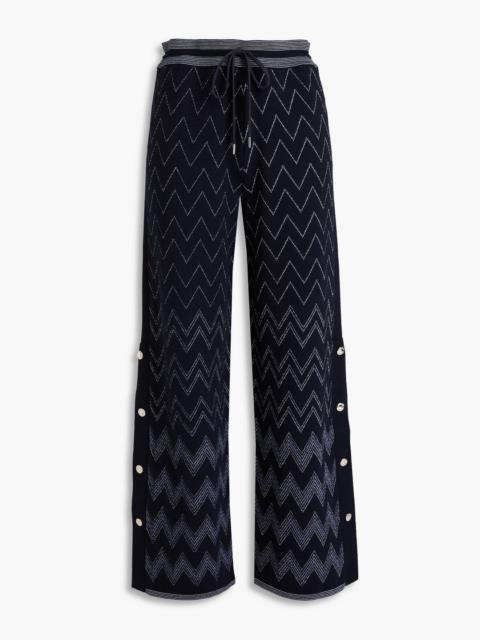 Missoni Metallic jacquard-knit wool-blend wide-leg pants