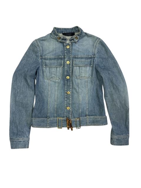 GUCCI VINTAGE 2004 GUCCI X TOM FORD BAMBOO BELT DENIM JACKET