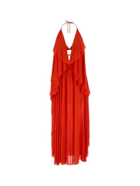 Loewe Loewe Paula's Ibiza Women Orange Crepe Paula S Ibiza Dress