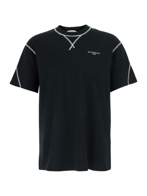 Givenchy Givenchy Men Black T-Shirt With Logo On The Front In Cotton Men